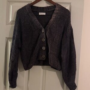 Urban Outfitters Charcoal Button-Up Cardigan